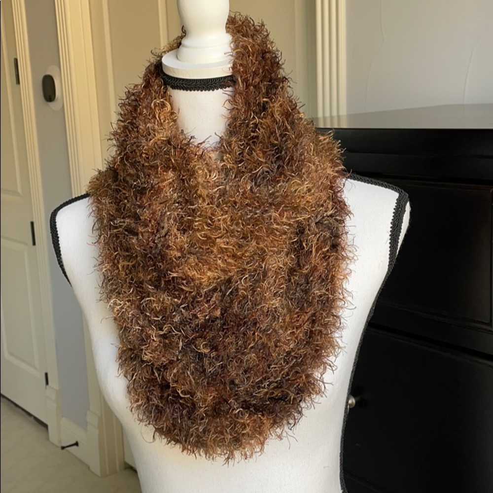 Brown and Tan Infinity Scarf